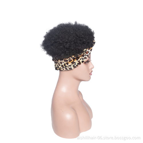 Aishili wholesale non slip wig Leopard headband Afro deep headband wigs for black women